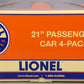 Lionel 2327310 O Gauge NYC 20th Century Limited 21'' Passenger Car (Set of 4)