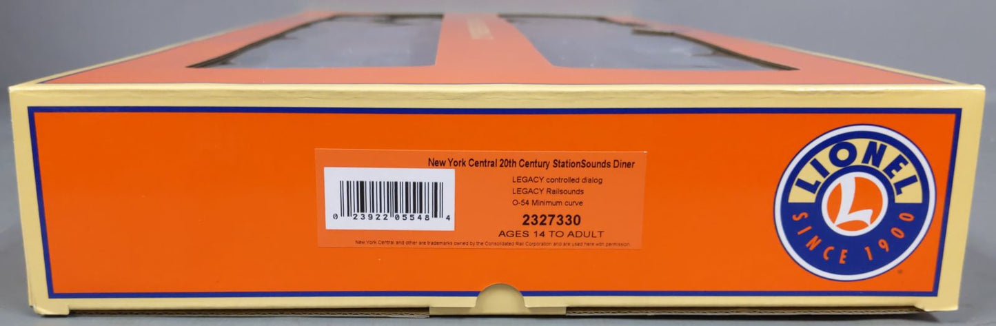Lionel 2327330 O Gauge NYC 20th Century Limited 21'' StationSounds Diner Car Set