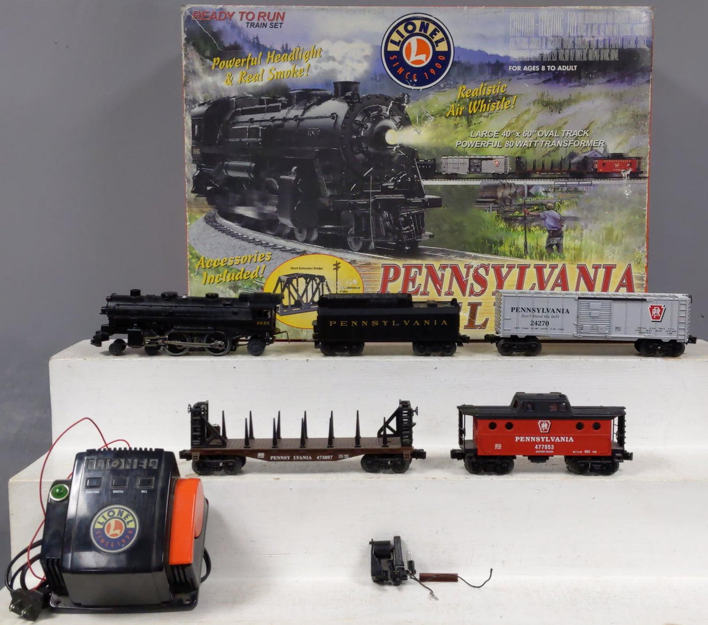 Lionel 6-30018 O Gauge Pennsylvania Flyer Steam Freight Train Set/Box