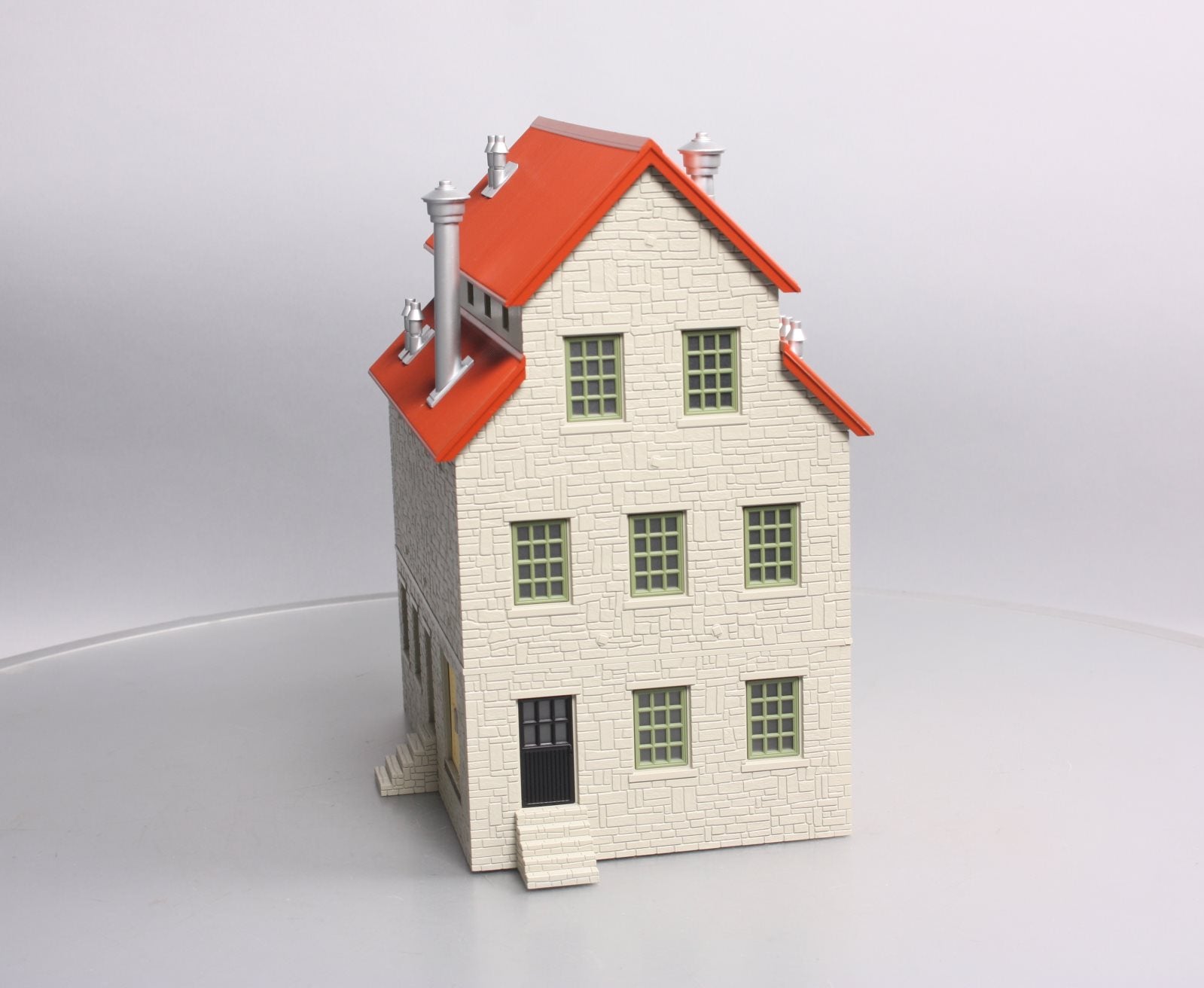 MTH 30-90188 O Granary Layout Building Gray Stone w/Red Oxide Roof