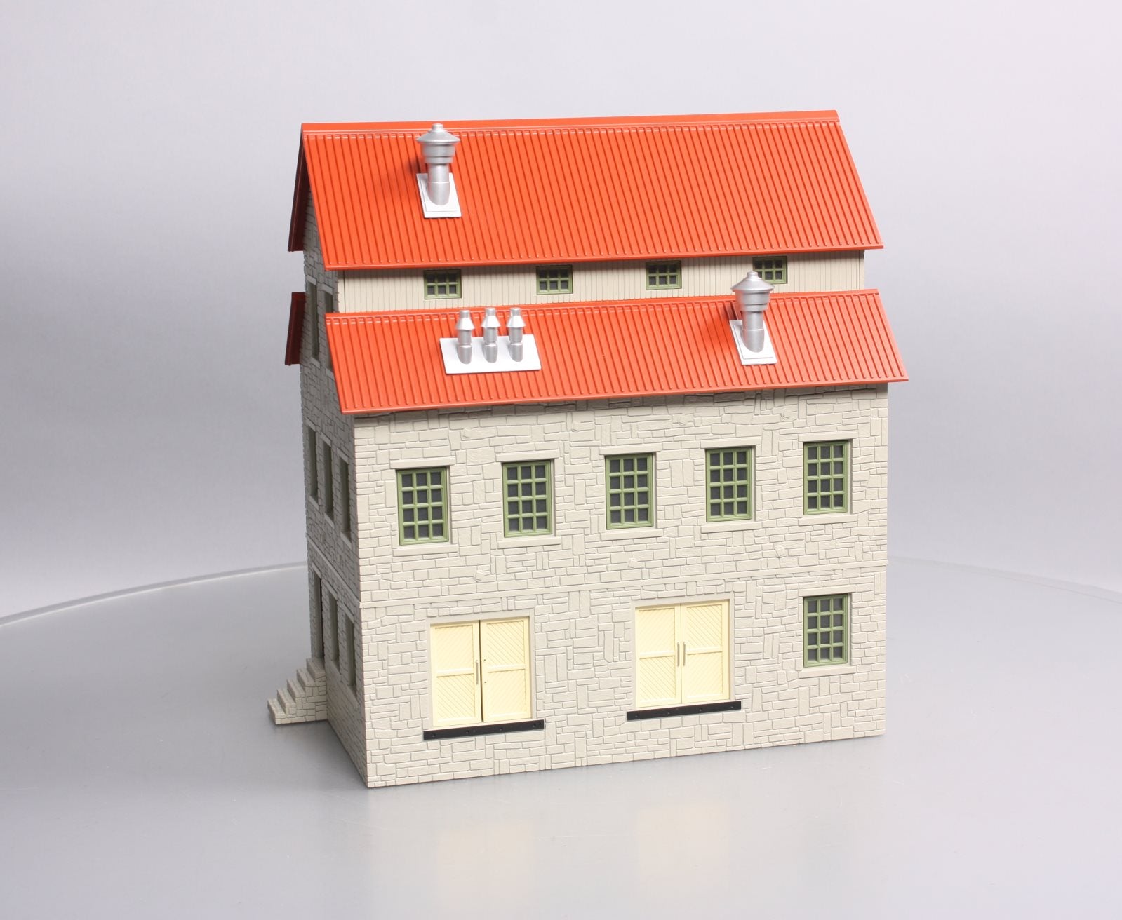 MTH 30-90188 O Granary Layout Building Gray Stone w/Red Oxide Roof