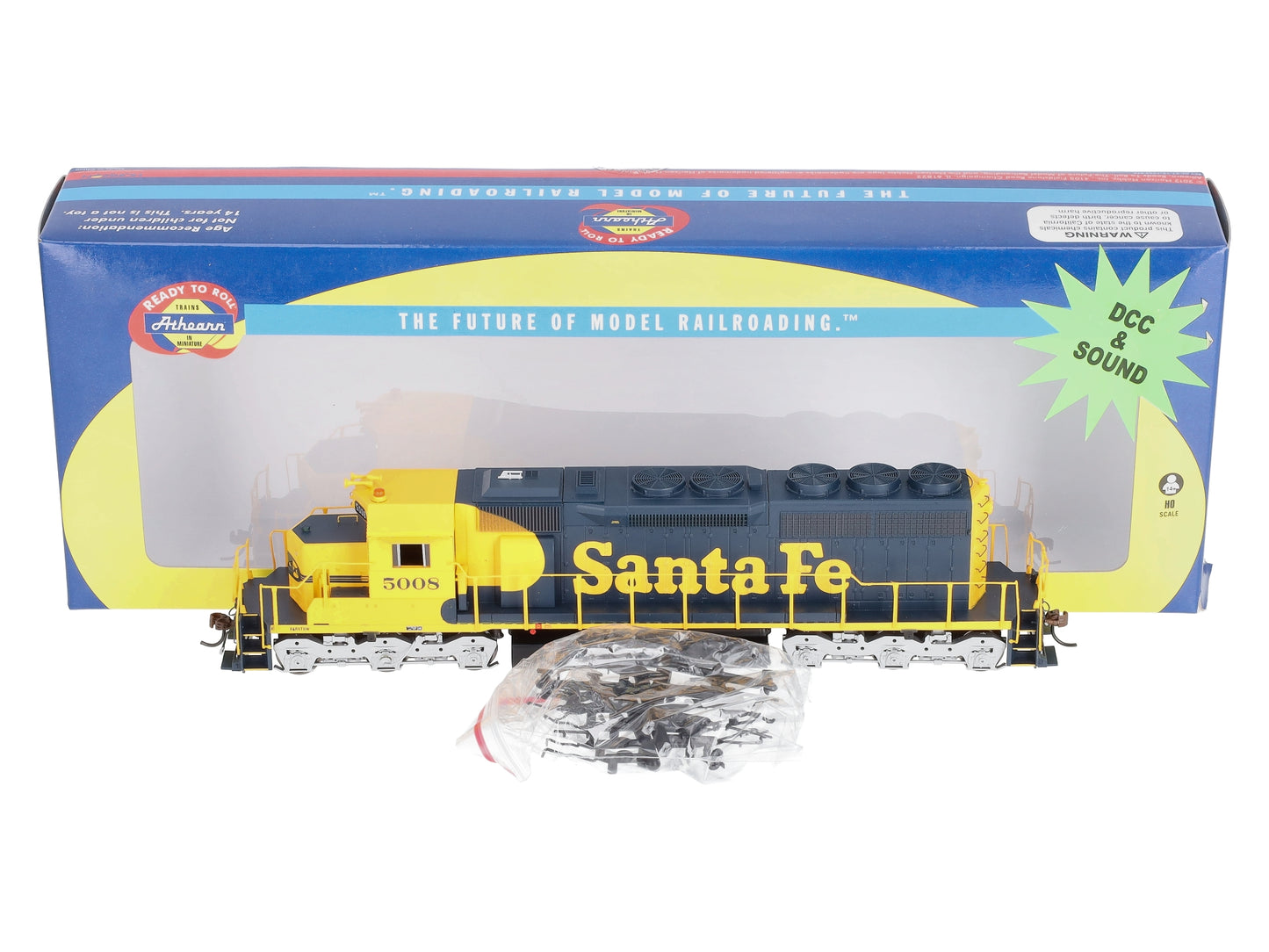 Athearn 98826 HO Santa Fe SD40 Diesel Locomotive w/DCC/Sound #5008