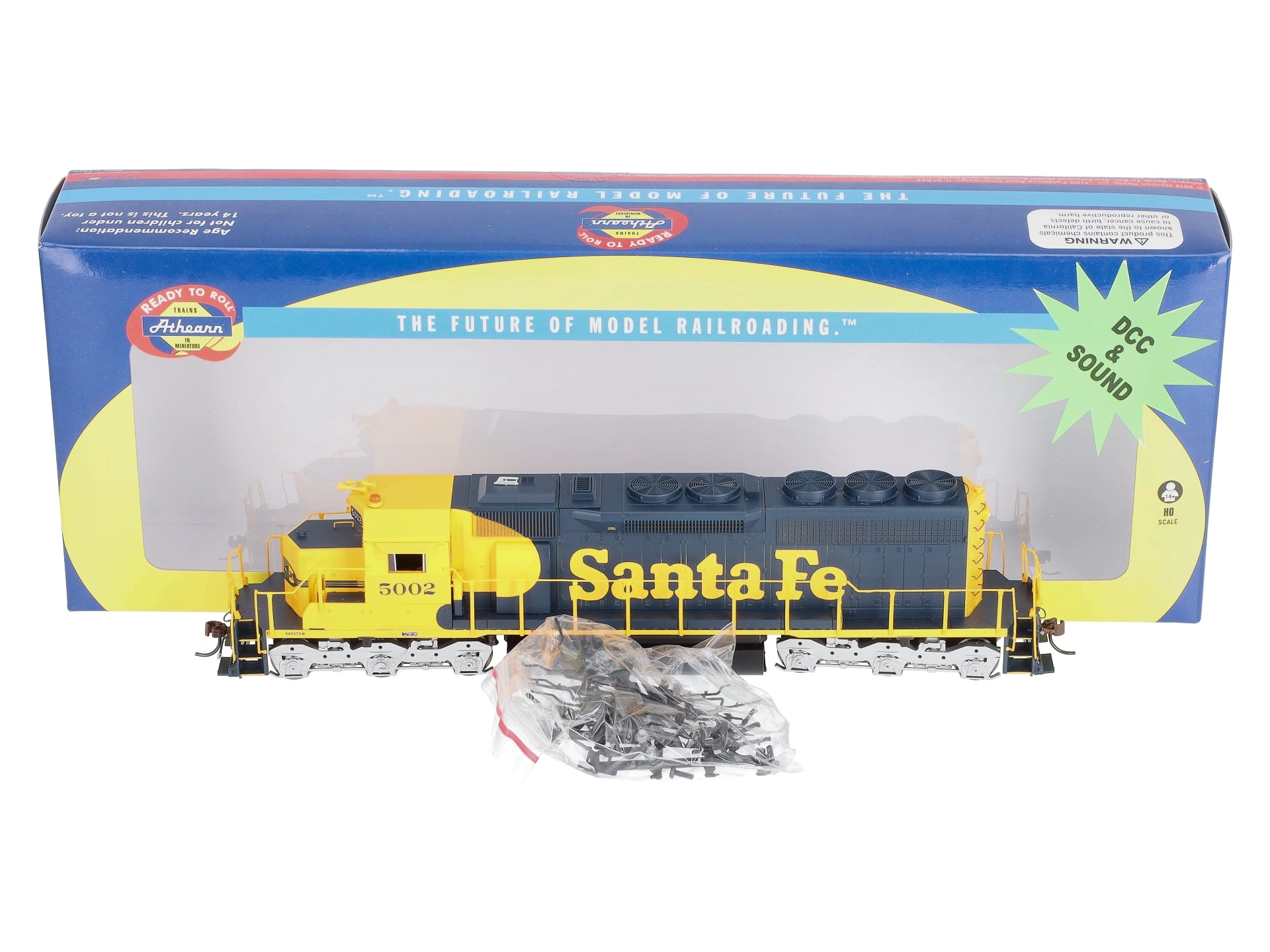 Athearn 98825 HO Santa Fe SD40 Diesel Locomotive w/DCC/Sound #5002