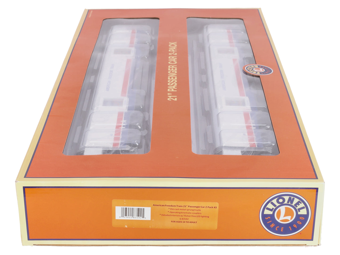Lionel 6-83592 O Gauge American Freedom Train Passenger Car 2 Pack