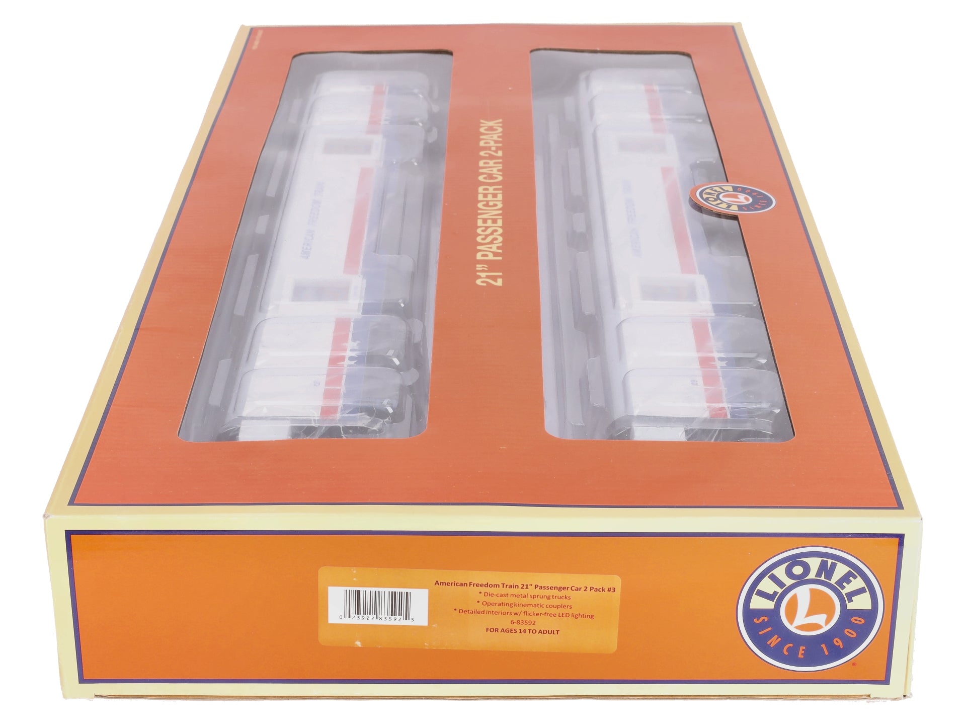 Lionel 6-83592 O Gauge American Freedom Train Passenger Car 2 Pack