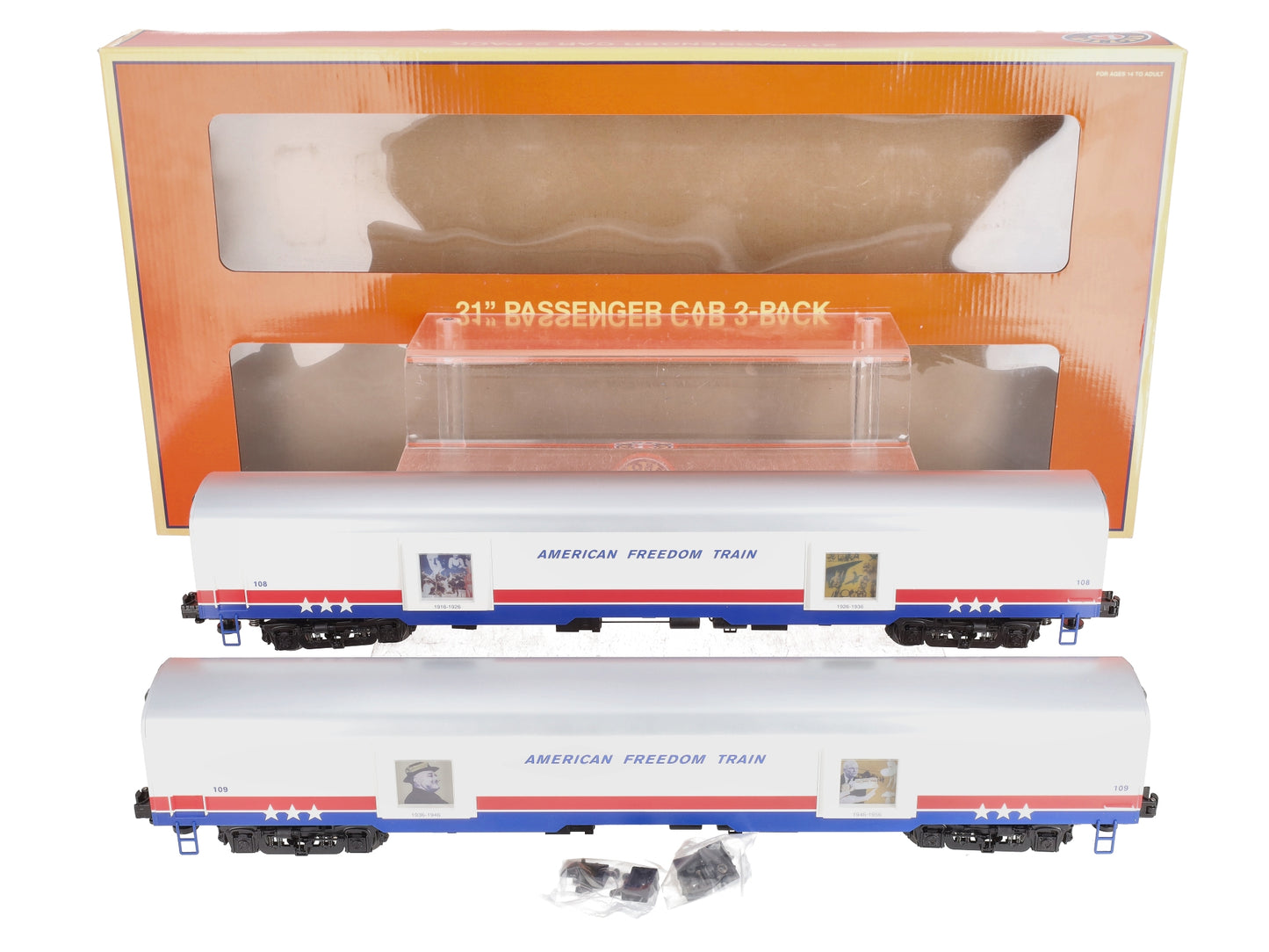 Lionel 6-83592 O Gauge American Freedom Train Passenger Car 2 Pack
