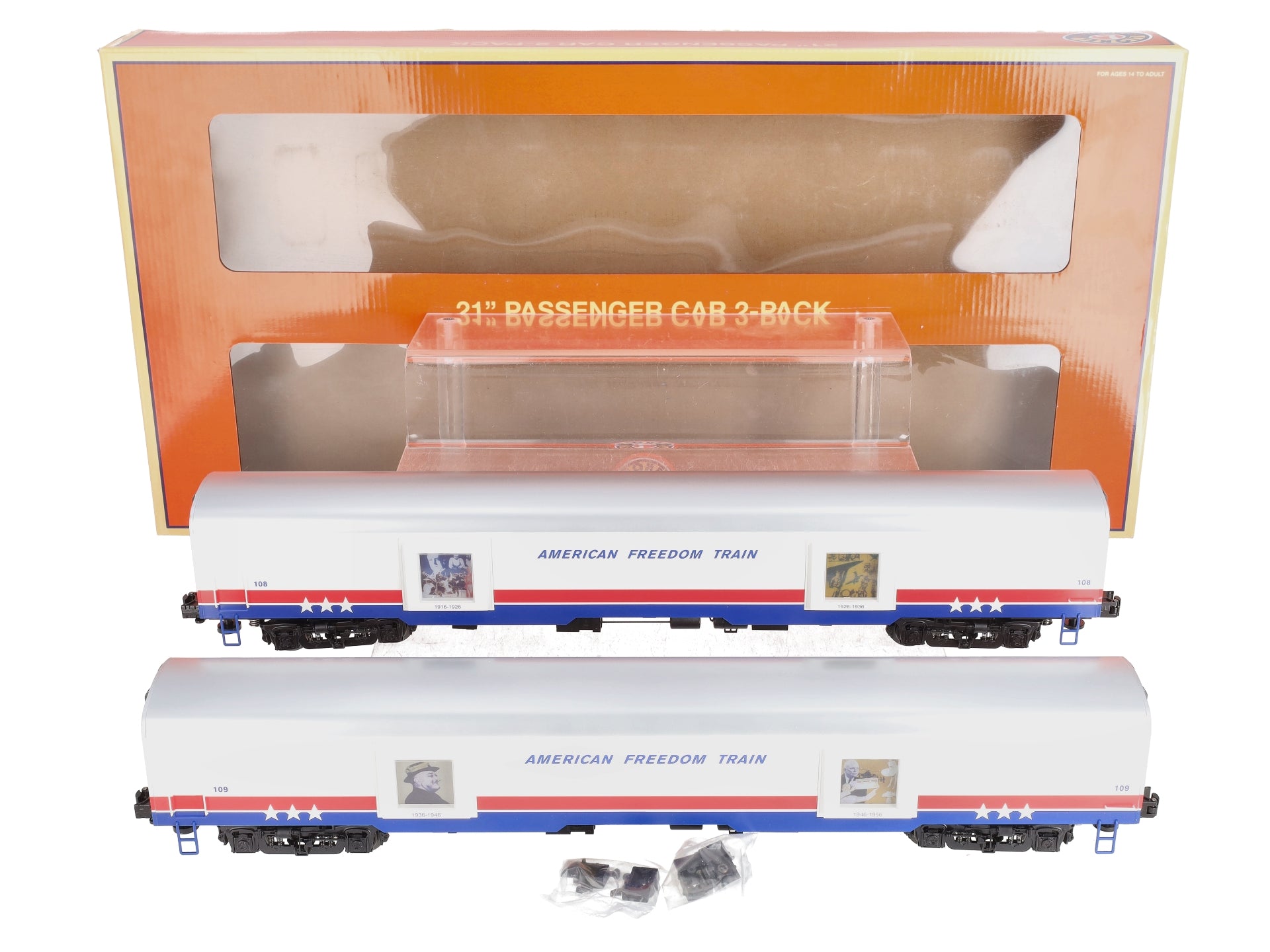 Lionel 6-83592 O Gauge American Freedom Train Passenger Car 2 Pack
