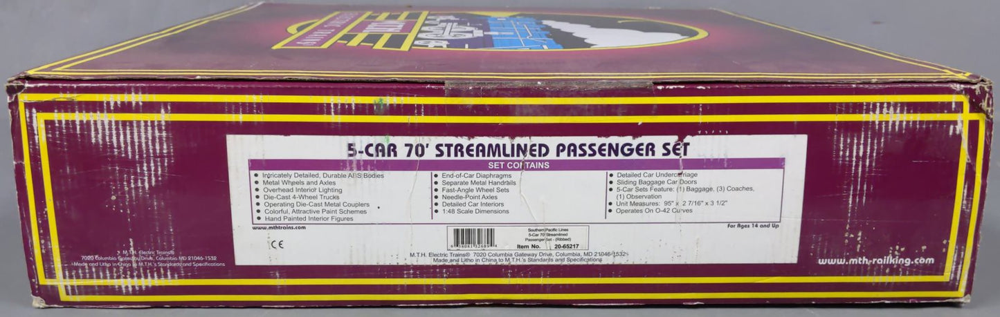 MTH 20-65217 O Southern Pacific Lines 70' ABS Passenger Car Set (Set of 5)