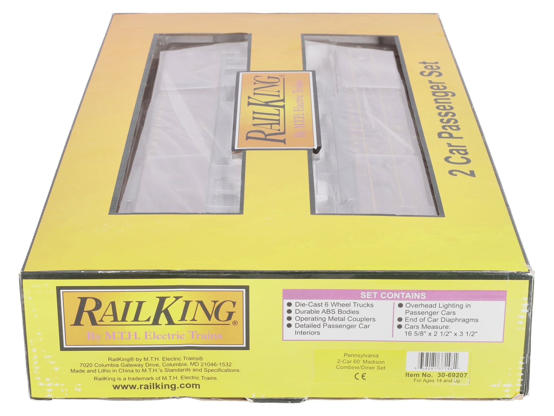 MTH 30-69207 O Pennsylvania RailKing 60' Madison Combo/Diner Set (Set of 2)