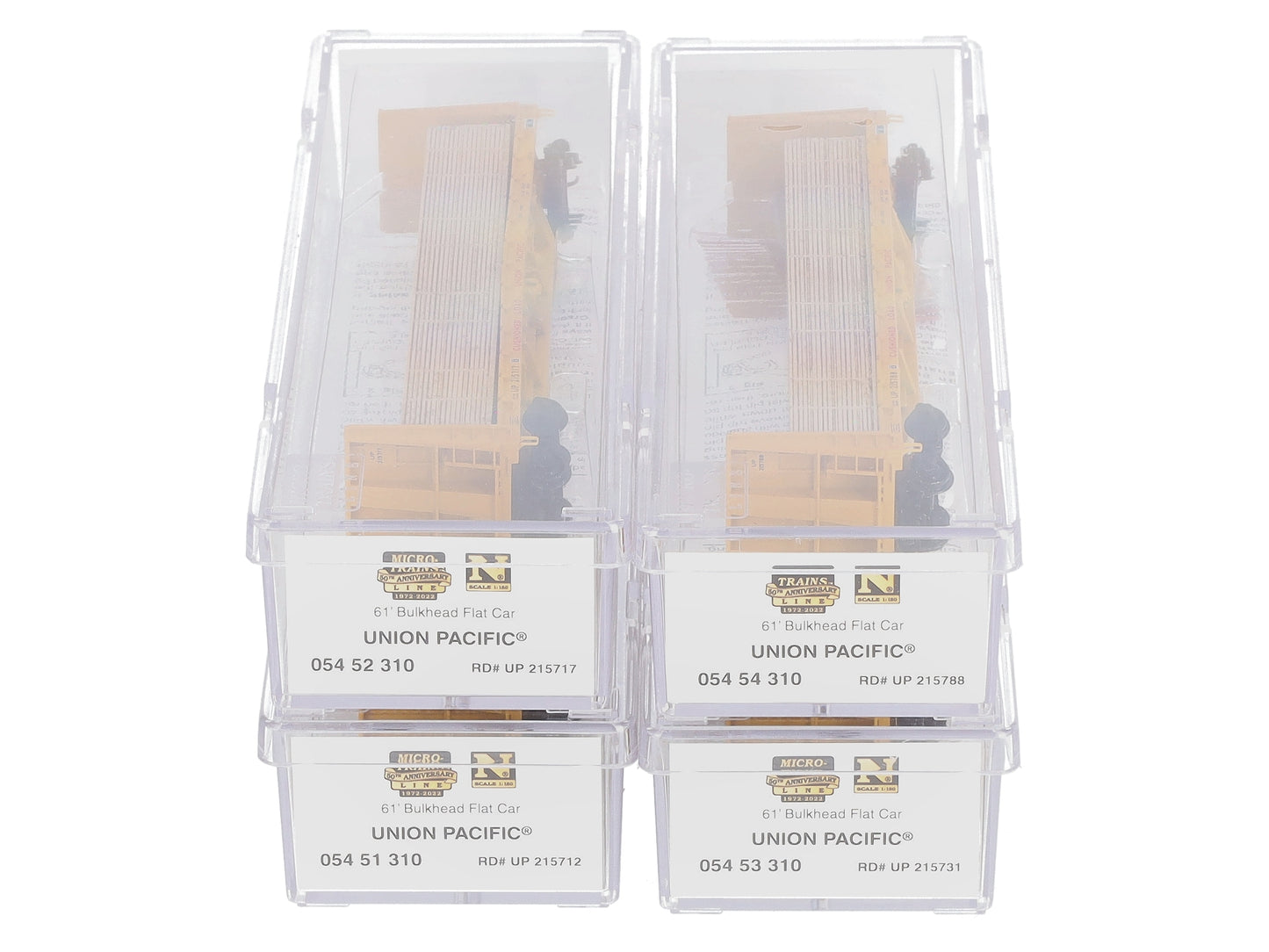 Micro-Trains 99300185 N UP 61' Flat Car Runner Pack w/Load (Pack of 4)