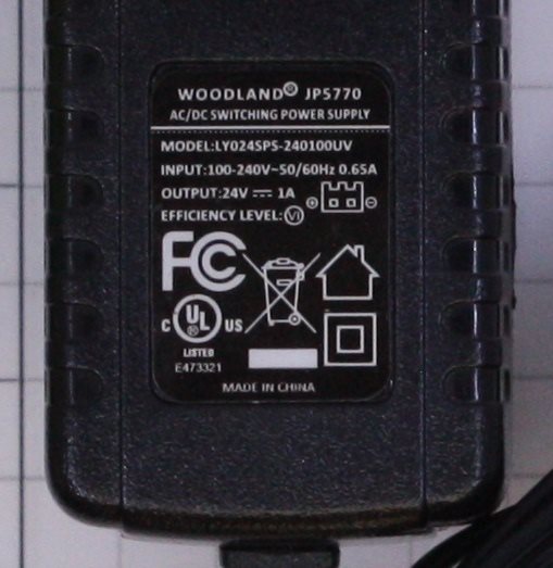 Woodland Scenics JP5770 2-Pin AC / DC Switching Power Supply 24V @ 1A