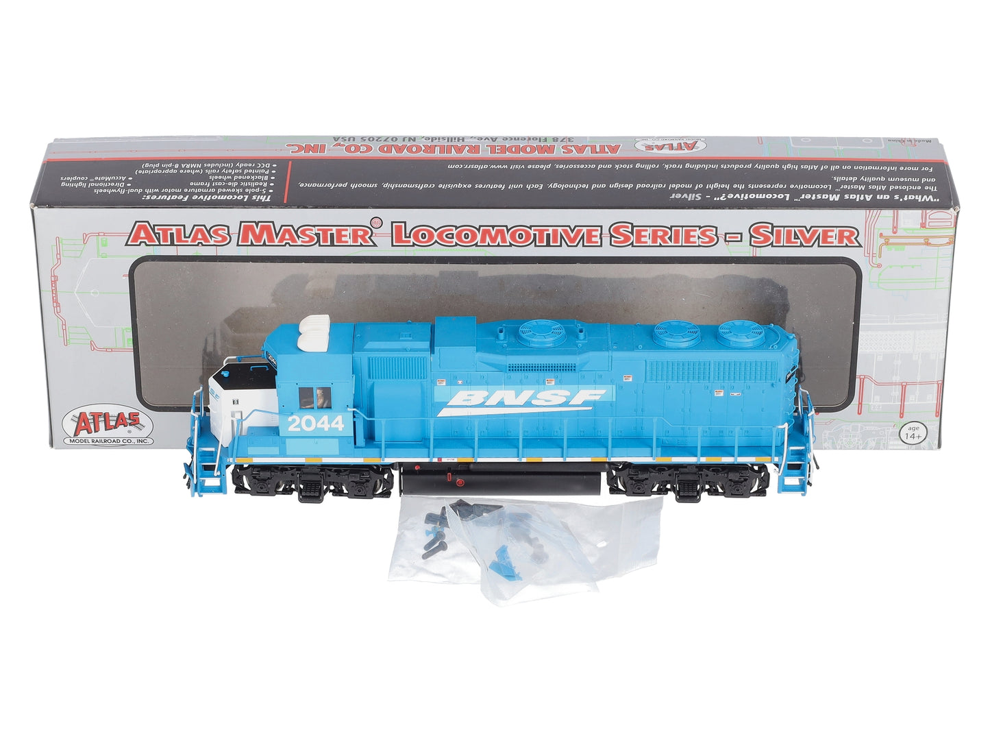 Atlas 10002360 HO BNSF GP38 Low Nose Diesel Locomotive #2044 (Silver Series)