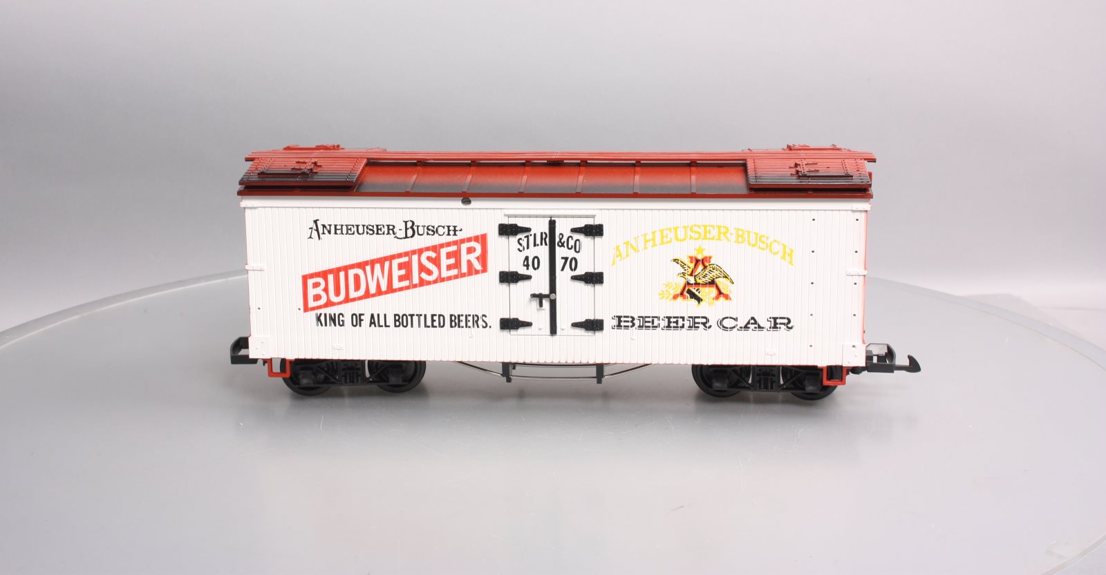 LGB 4070 G Scale Budweiser Woodside Reefer Car #4070 LN/Box