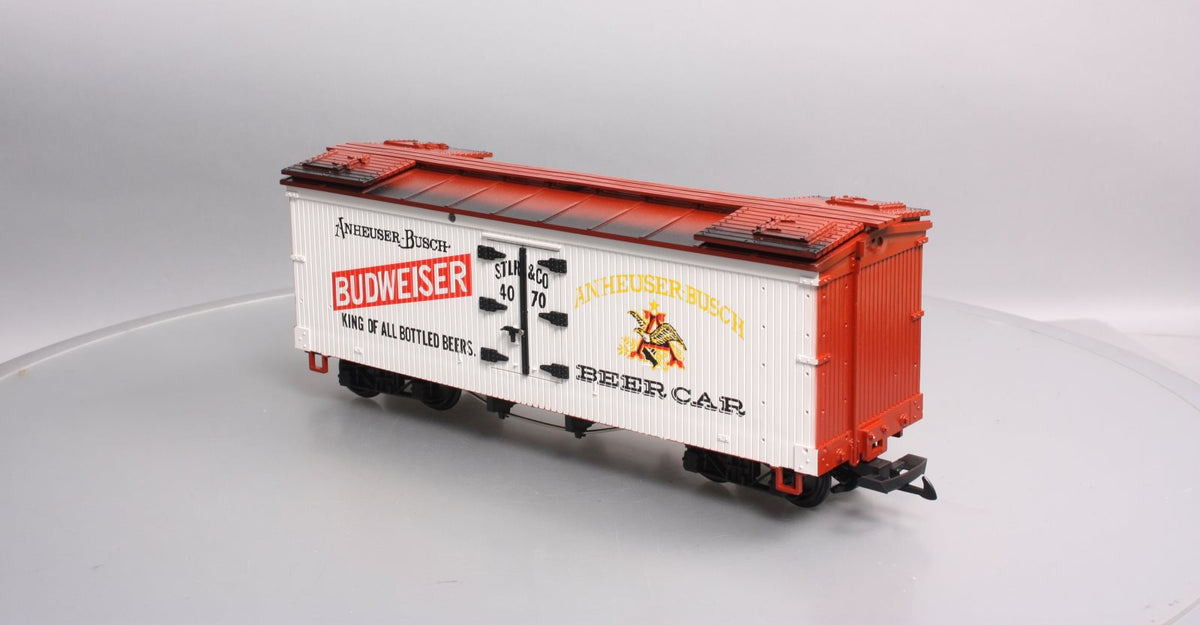 LGB 4070 G Scale Budweiser Woodside Reefer Car #4070 LN/Box