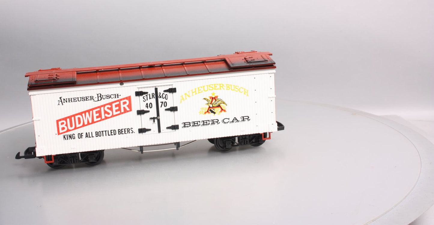 LGB 4070 G Scale Budweiser Woodside Reefer Car #4070 LN/Box
