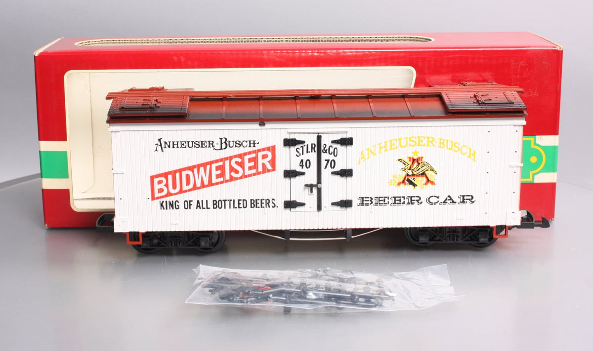 LGB 4070 G Scale Budweiser Woodside Reefer Car #4070 LN/Box