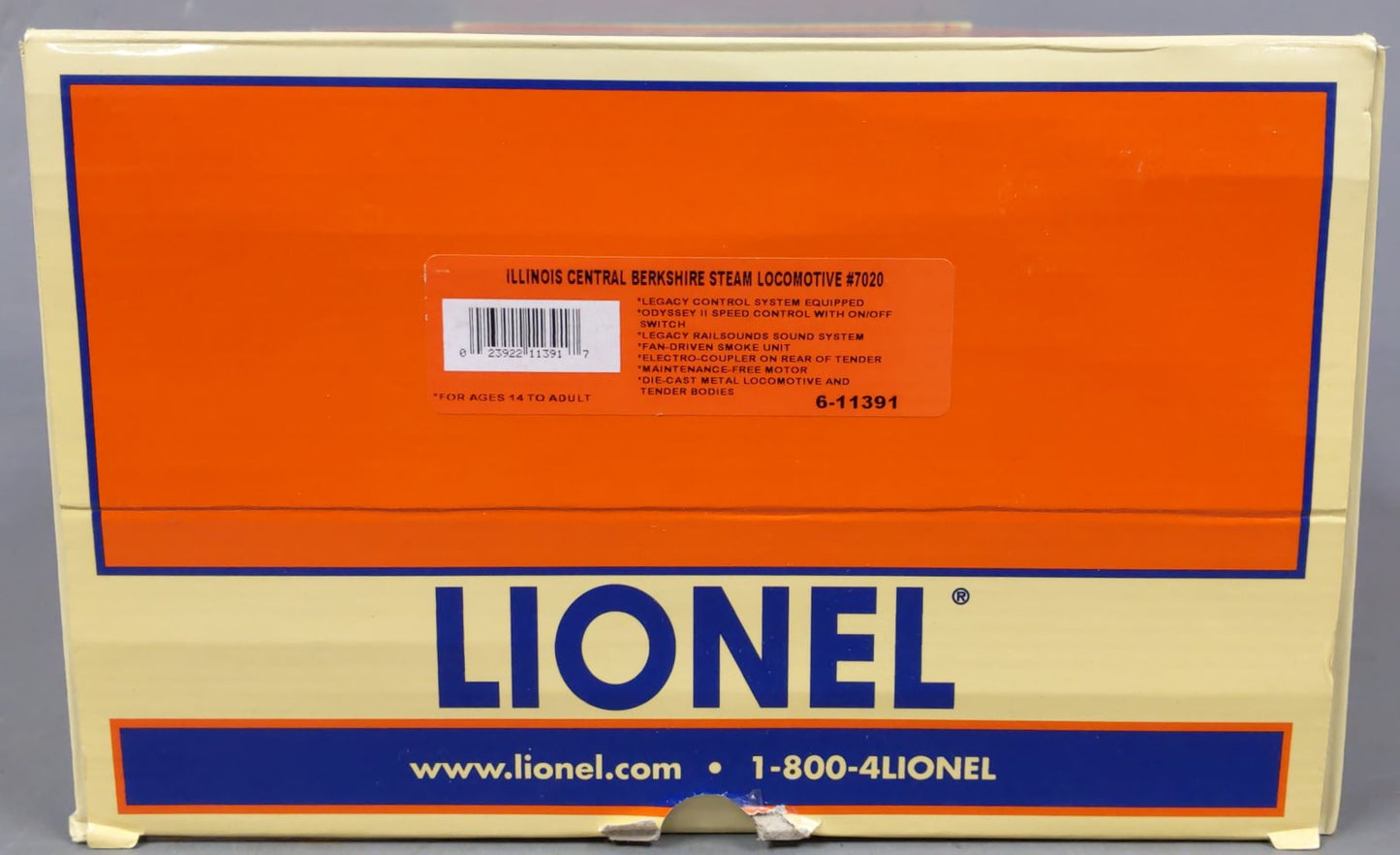 Lionel 6-11391 O Illinois Central 2-8-4 Berkshire Steam Loco #7020 with LEGACY