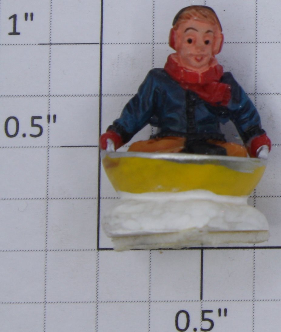 K-Line K42423-8A Skating Pond Sledding Child Figure with Yellow Sled