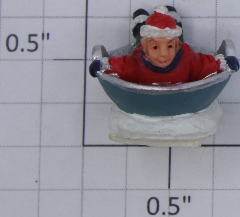 K-Line K42423-8 Skating Pond Sledding Child Figure with Blue Sled