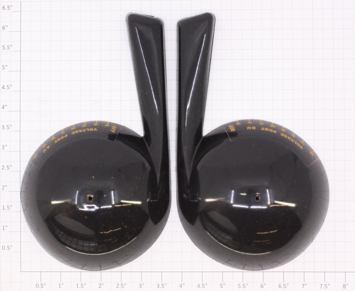 Lionel ZW-96/99 O Gauge Control Dial Handles with Yellow Lettering (2)