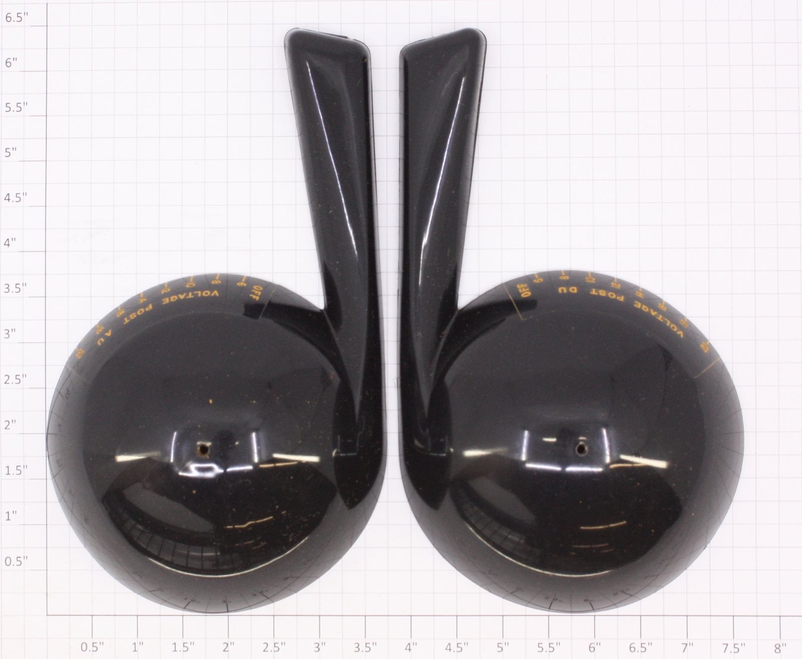 Lionel ZW-96/99 O Gauge Control Dial Handles with Yellow Lettering (2)