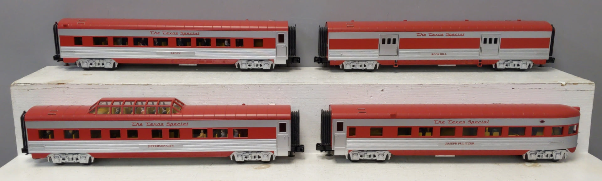 MTH 30-67458 O Gauge MKT 60’ Streamlined ABS Passenger Car Set (Set of 4)