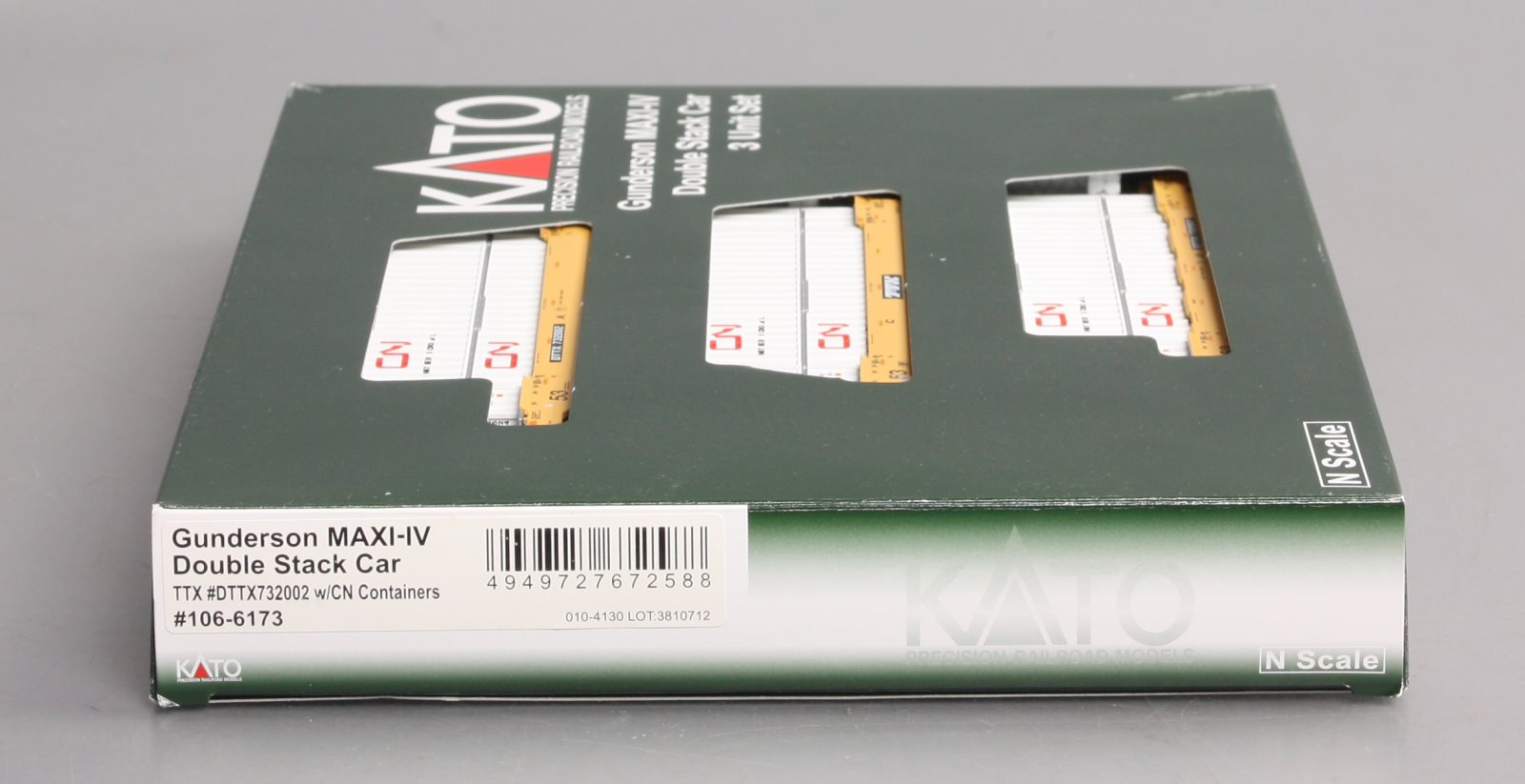 Kato 106-6173 N TTX Gunderson MAXI-IV 3-Car Set #732002 w/ CN Containers