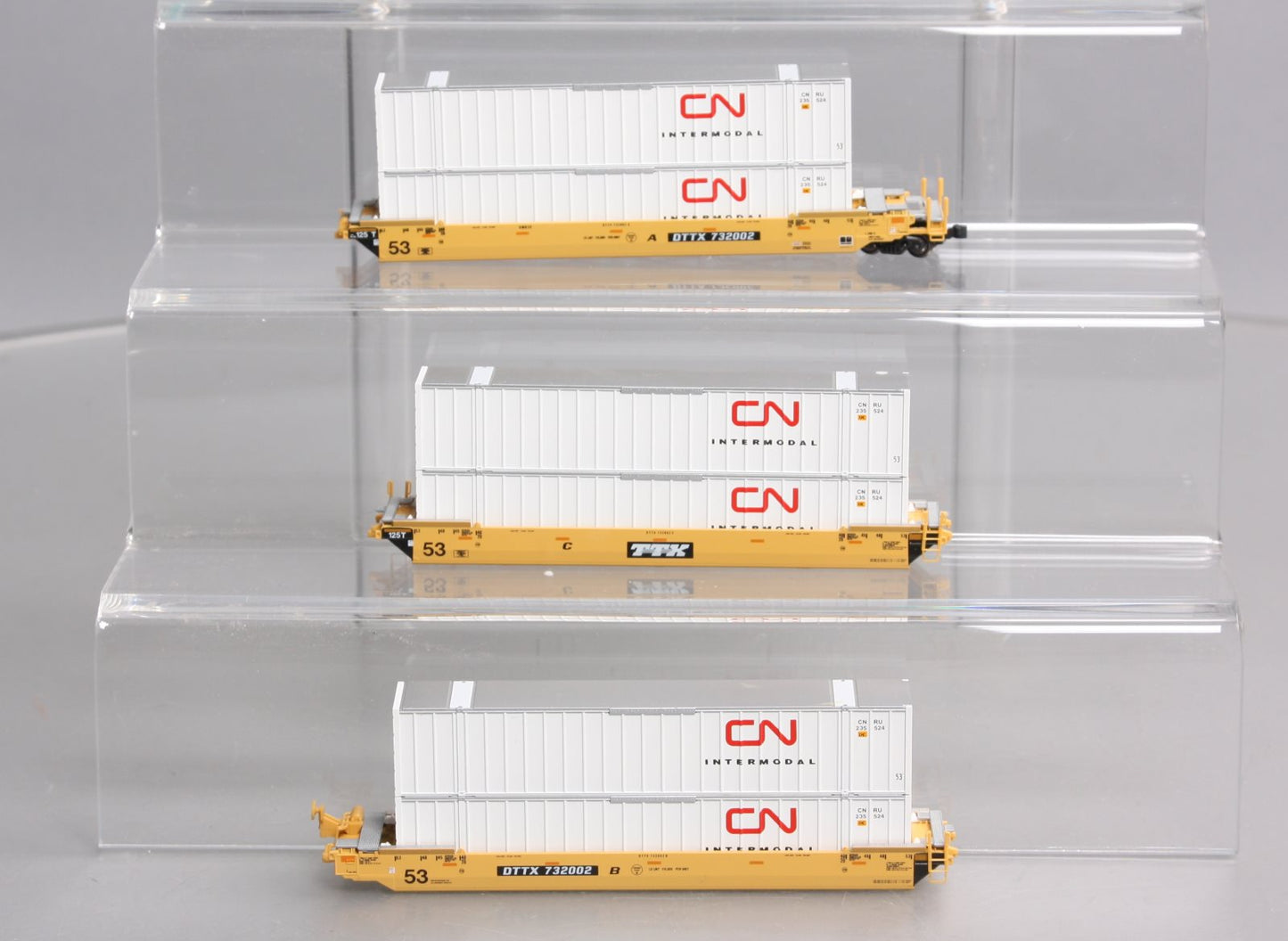 Kato 106-6173 N TTX Gunderson MAXI-IV 3-Car Set #732002 w/ CN Containers