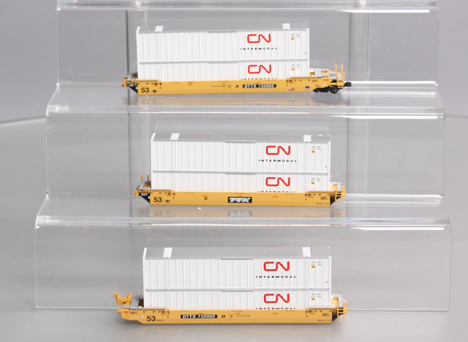 Kato 106-6173 N TTX Gunderson MAXI-IV 3-Car Set #732002 w/ CN Containers