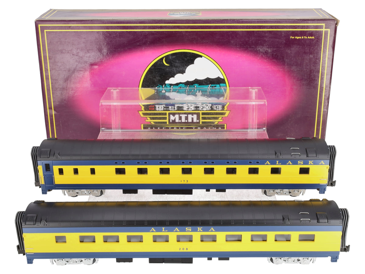 MTH 20-6618 O Alaska 70' Streamlined Sleeper/Diner Passenger Car Set (Set of 2) LN/Box