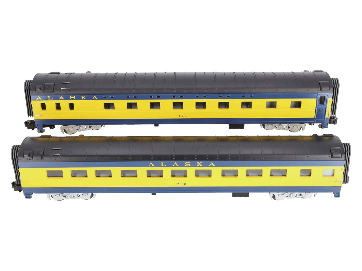 MTH 20-6618 O Alaska 70' Streamlined Sleeper/Diner Passenger Car Set (Set of 2) LN/Box