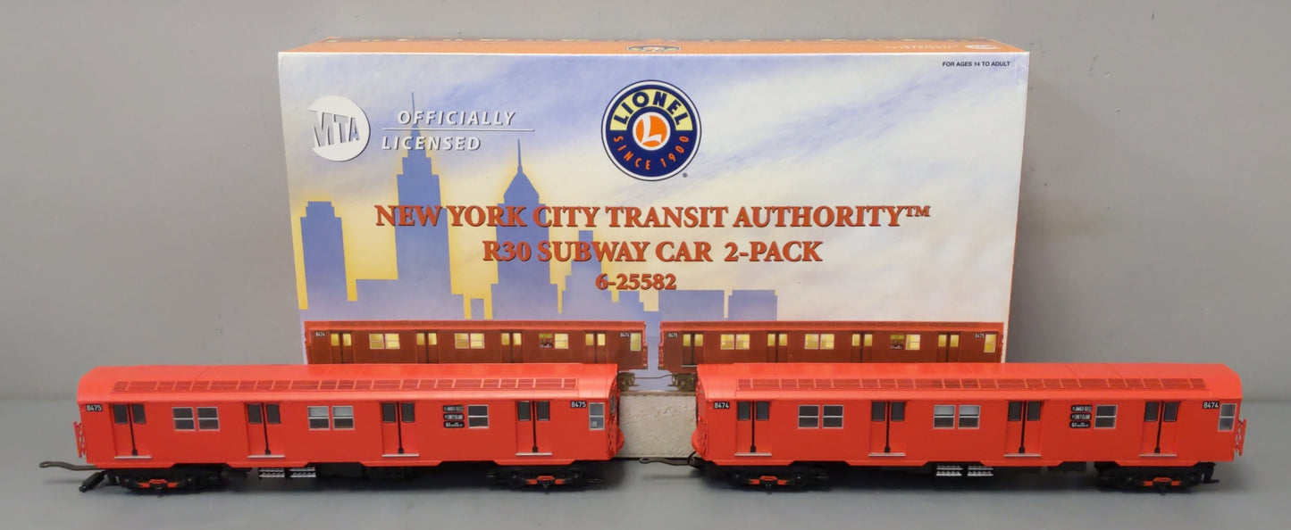 Lionel 6-25582 NYC Transit Authority Subway Passenger Cars 2Pk.