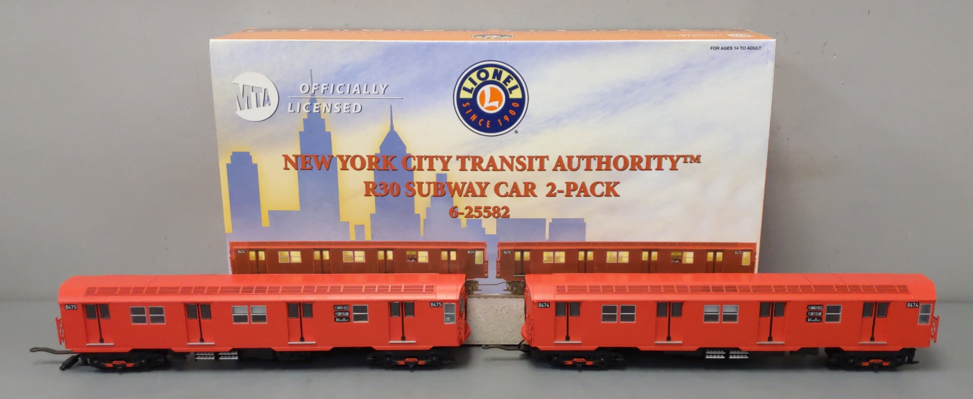 Lionel 6-25582 NYC Transit Authority Subway Passenger Cars 2Pk.