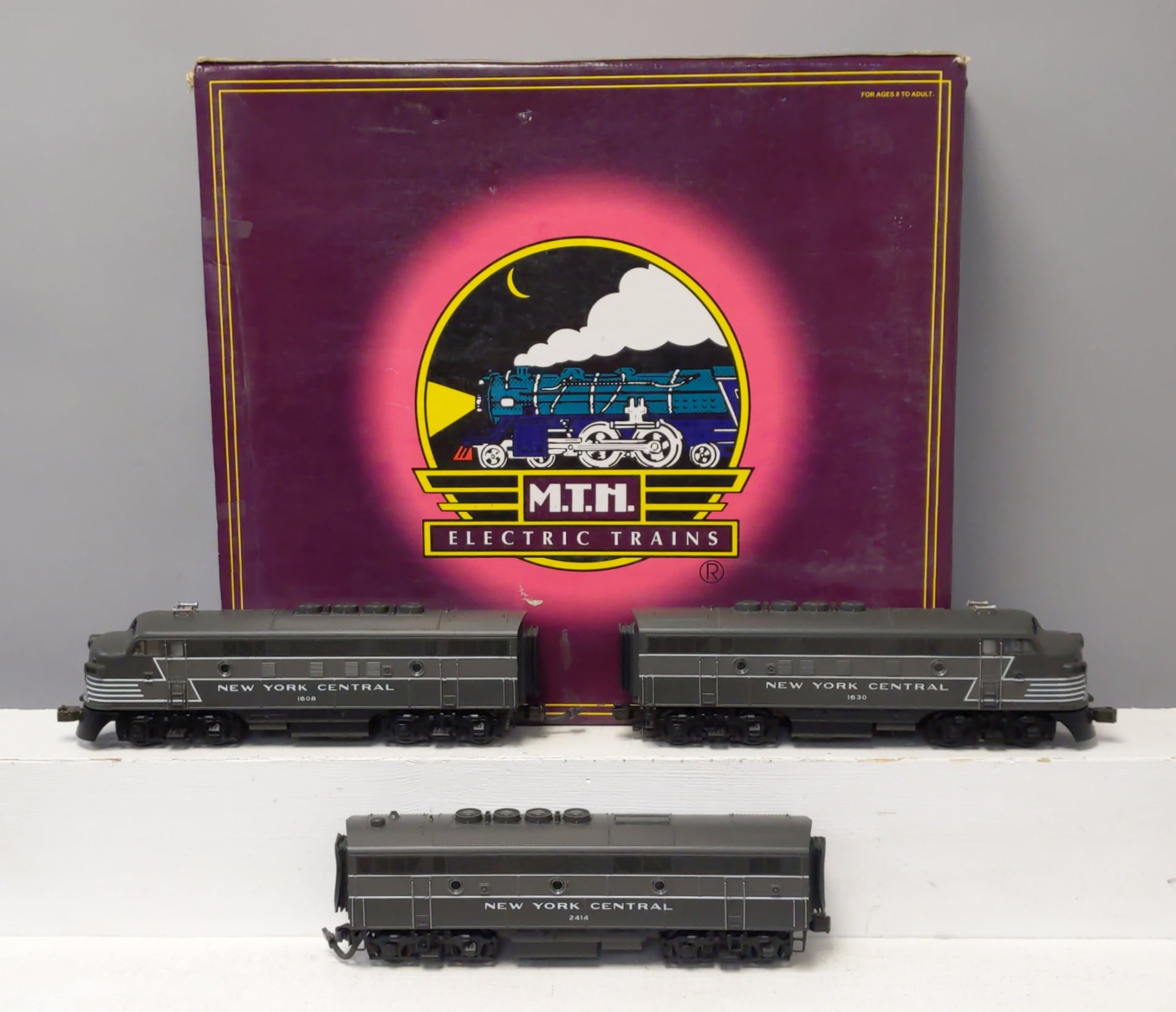 MTH 20-2176-1 O New York Central F-3 ABA Diesel Engine Set #1608/2414/1630 w PS1