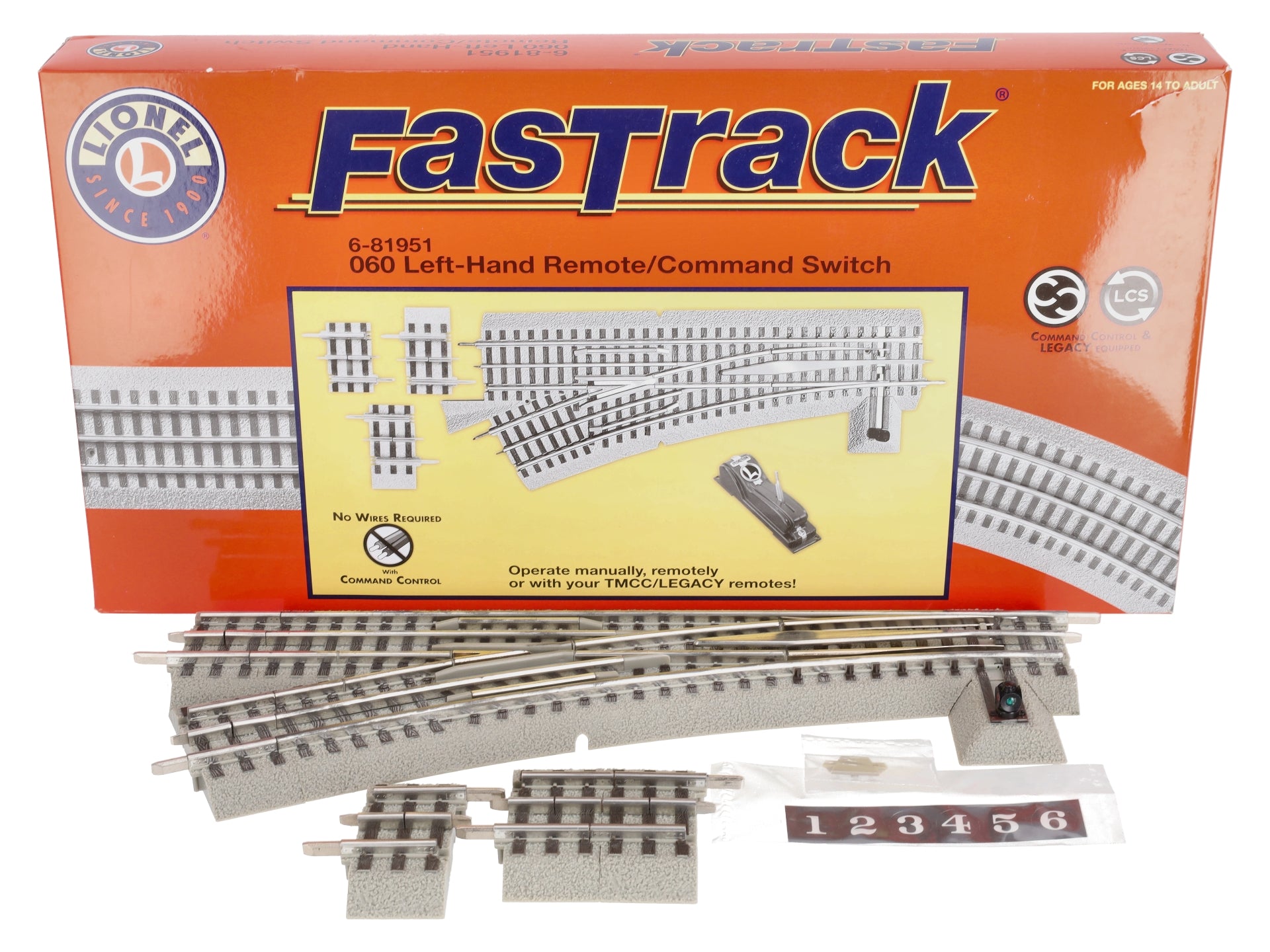 Lionel 6-81953 O-72 Left Hand Remote Fastrack Switch Turnout EX/Box
