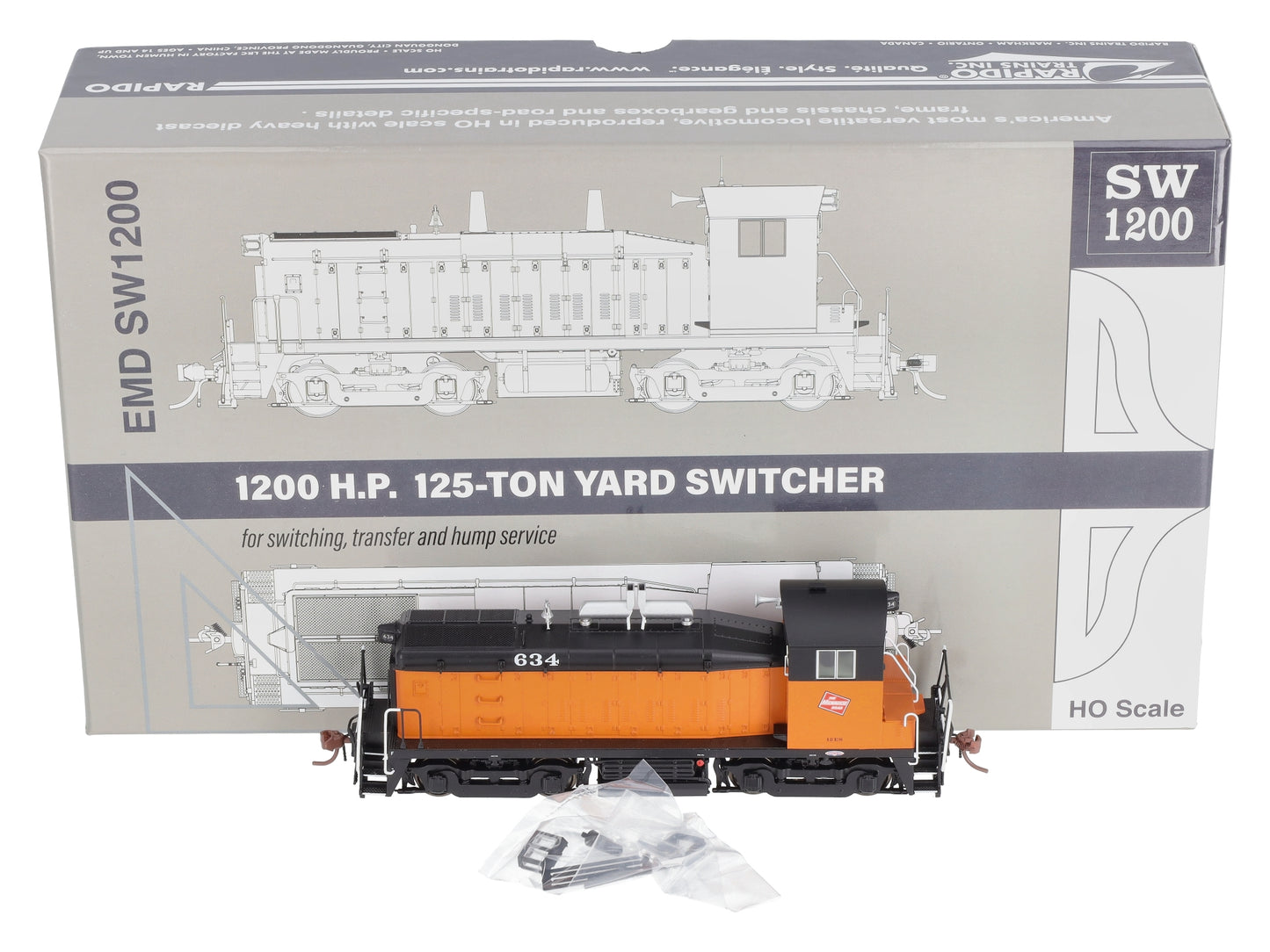 Rapido Trains 27034 HO Milwaukee Road SW1200 Diesel Locomotive #634