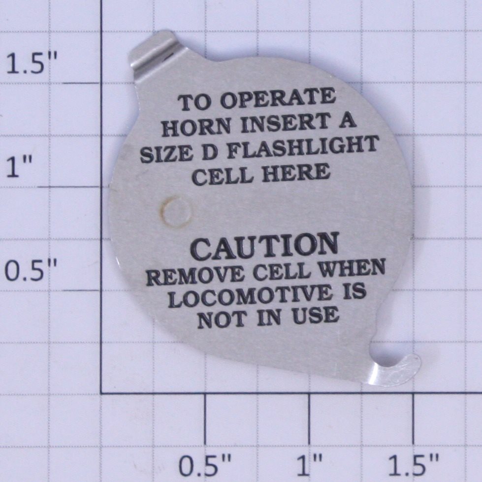 Lionel 2023-38 Battery Cover Plate with Lettering and Battery Contact