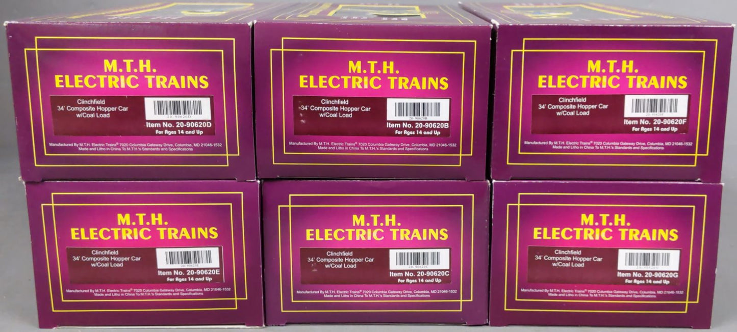 MTH 20-90620 O Clinchfield 34' Composite Hopper Car Set (Set of 6)