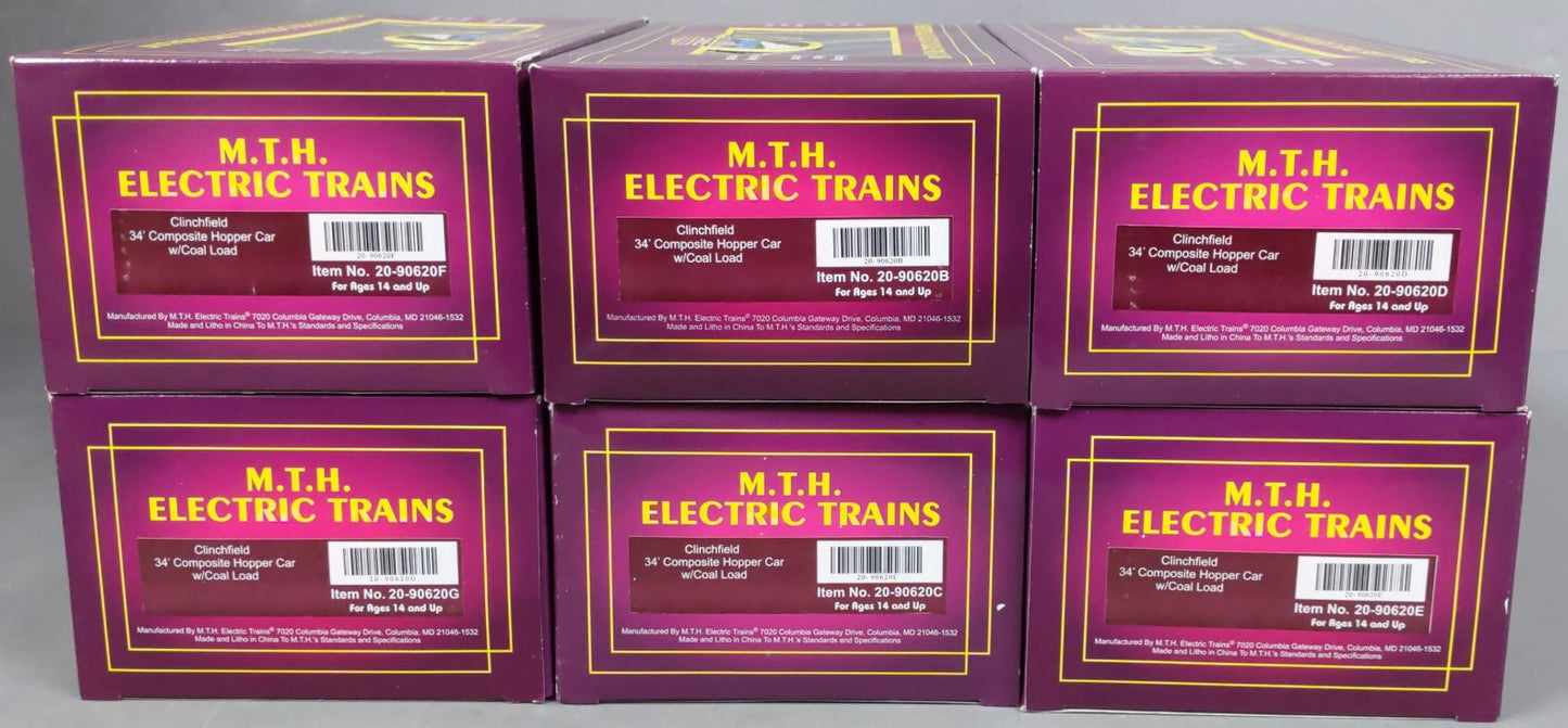 MTH 20-90620 O Clinchfield 34' Composite Hopper Car Set (Set of 6)