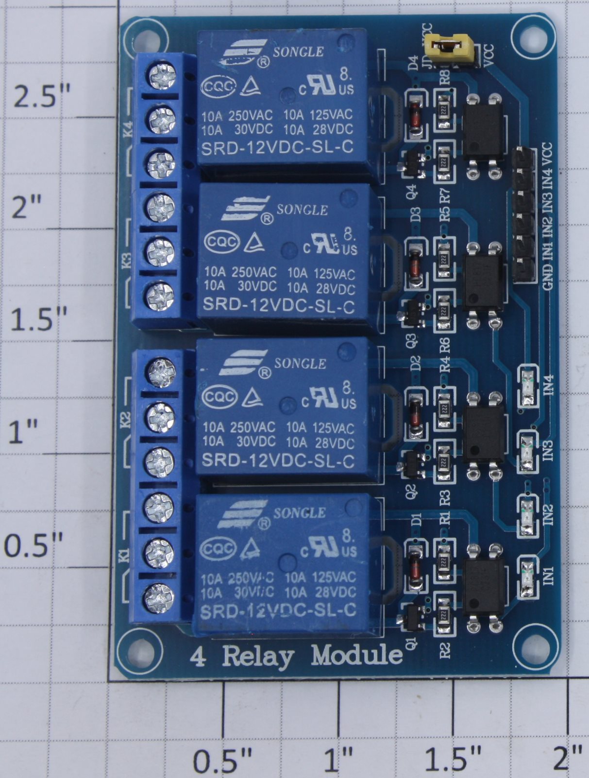 Sain Smart 101-70-101 4-Channel Relay Module Printed Circuit PCB
