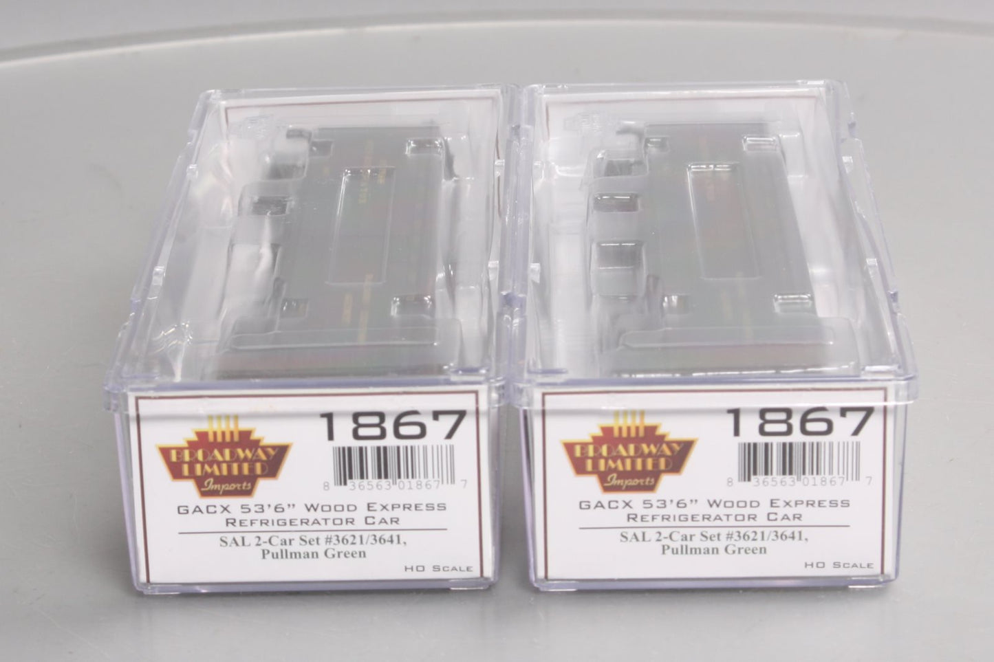 Broadway Limited 1867 HO SAL GACX 53'6" Wood Reefer #3621,3641 (Pack of 2)
