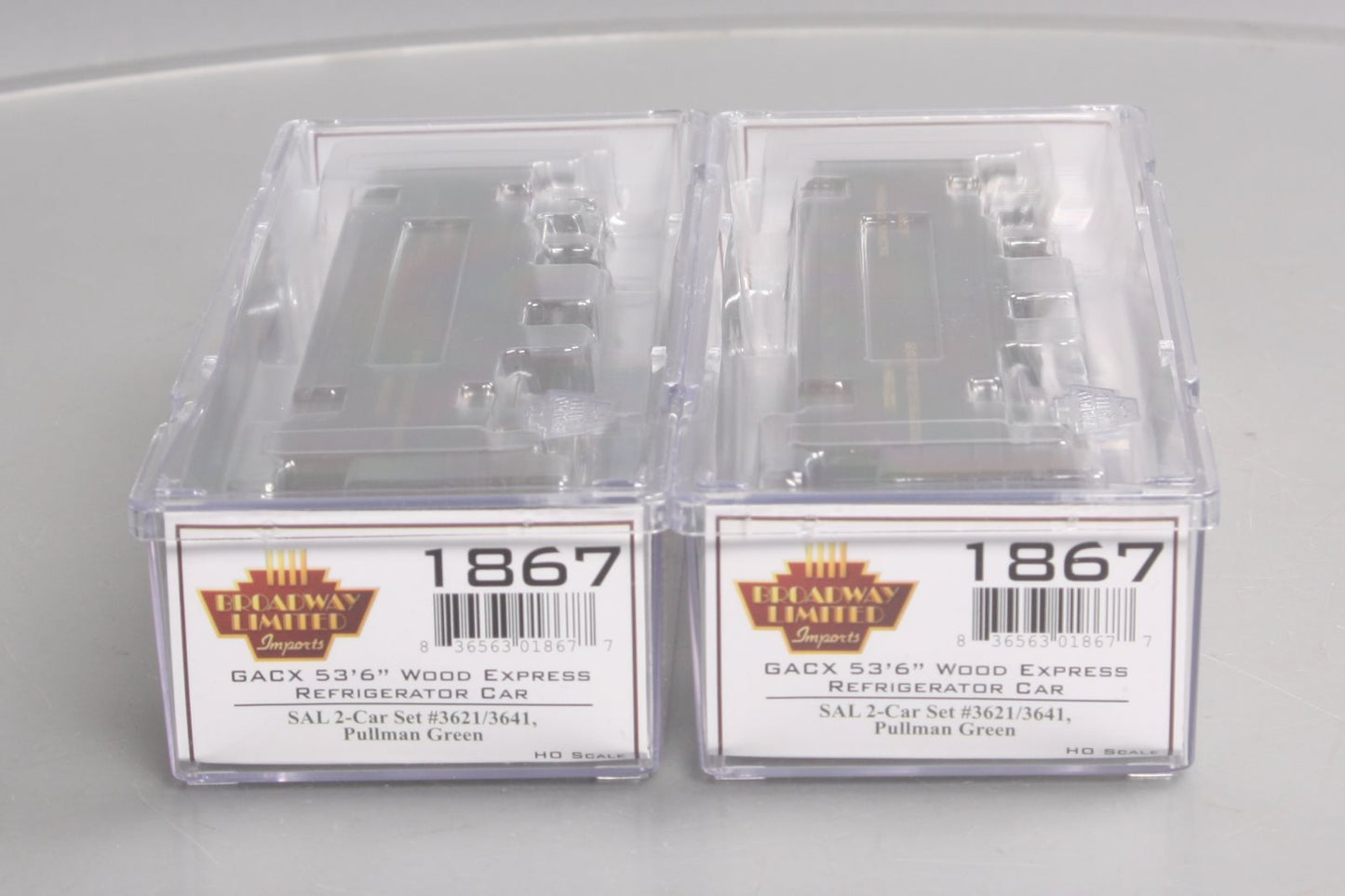 Broadway Limited 1867 HO SAL GACX 53'6" Wood Reefer #3621,3641 (Pack of 2)