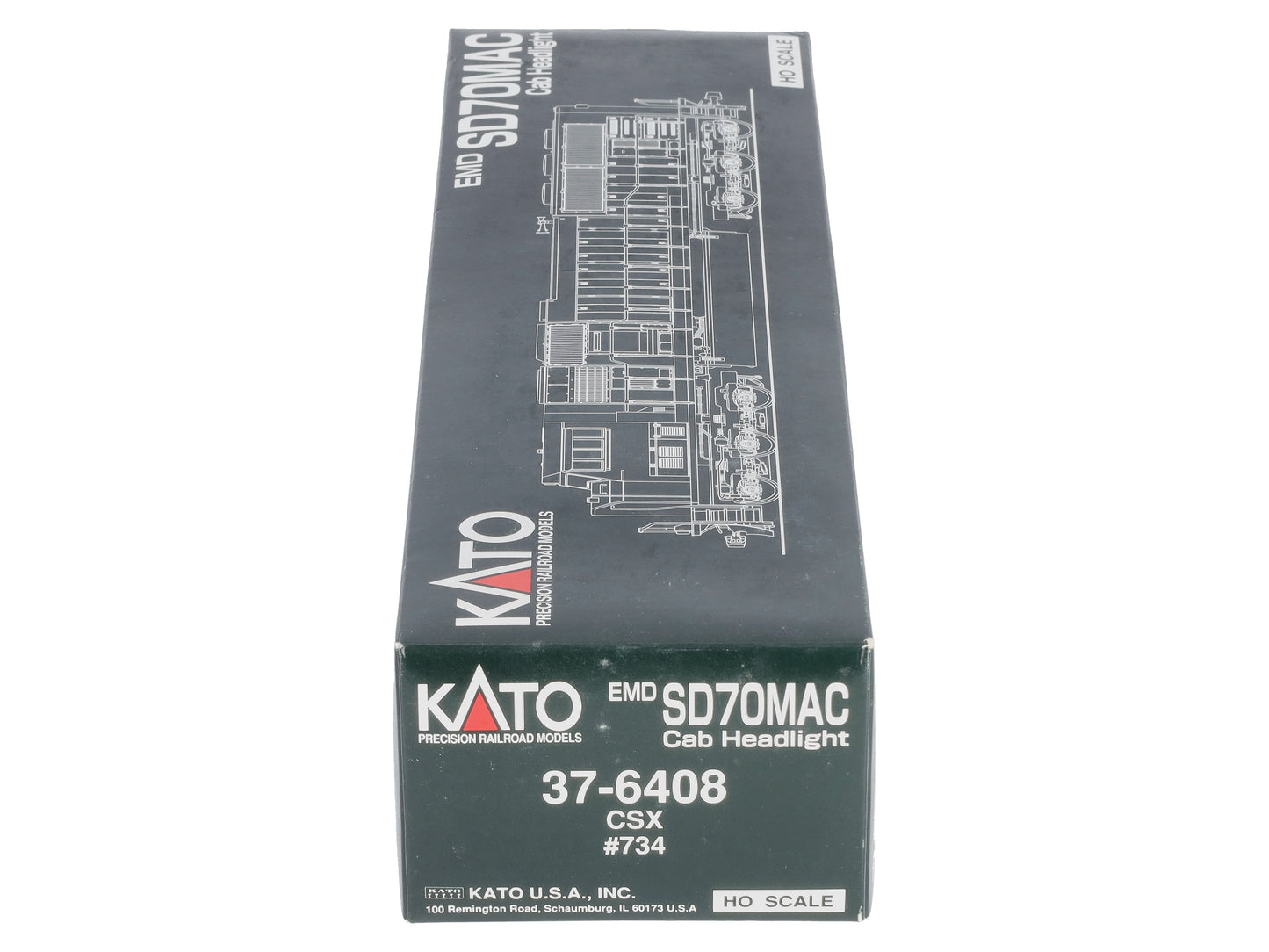 Kato 37-6408 HO Scale CSX SD70MAC Diesel W/Cab Headlight #734