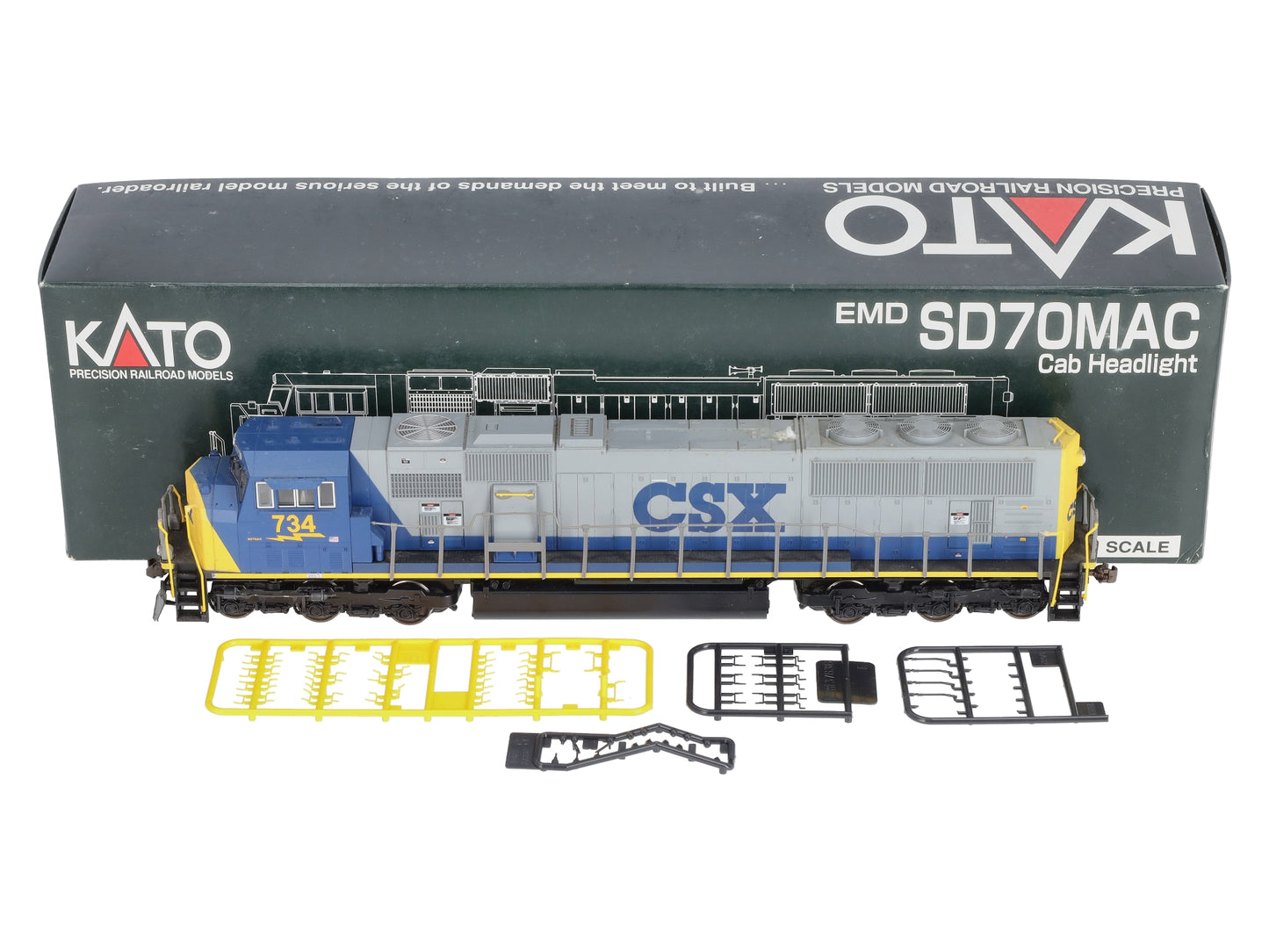 Kato 37-6408 HO Scale CSX SD70MAC Diesel W/Cab Headlight #734