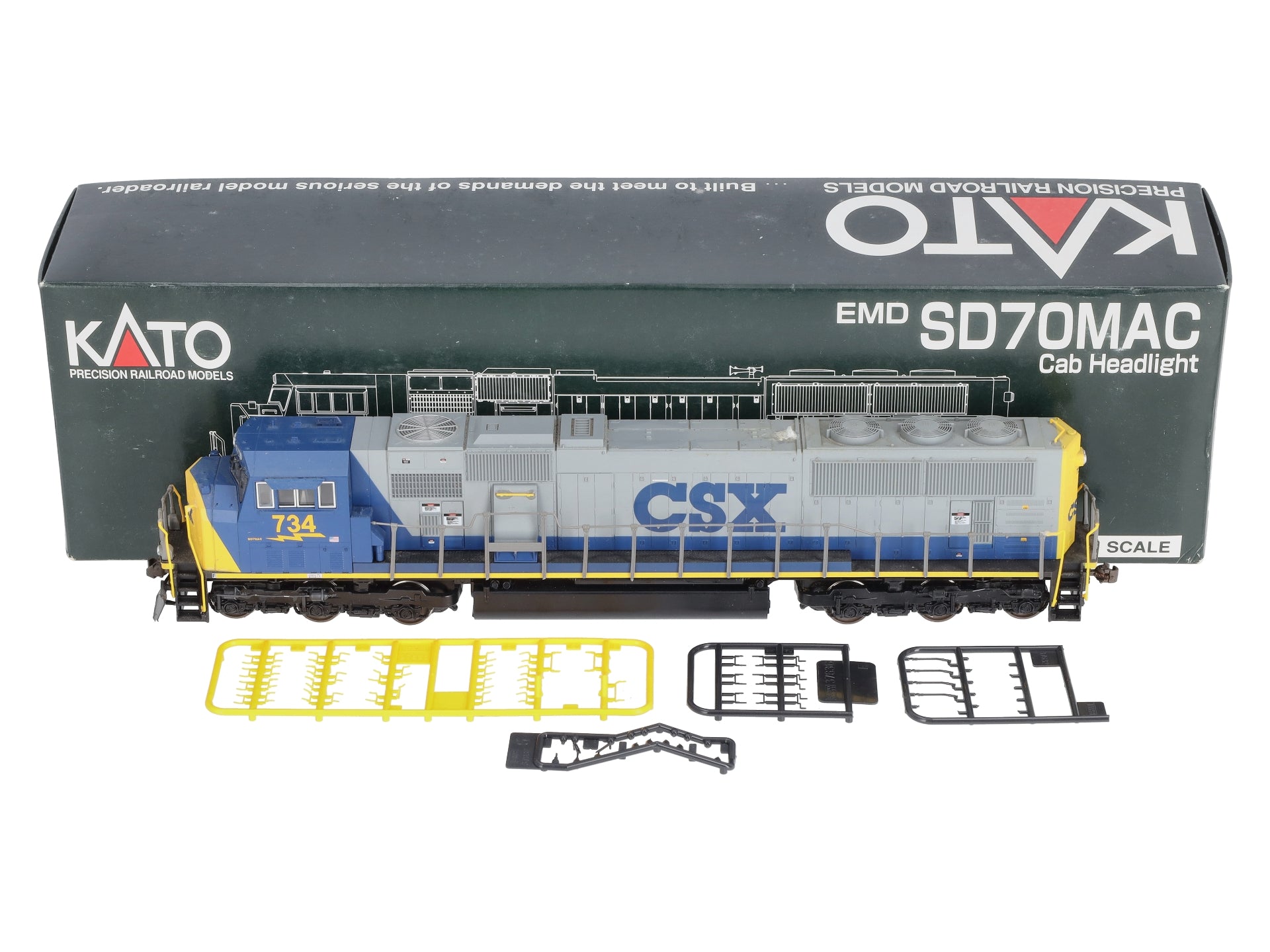 Kato 37-6408 HO Scale CSX SD70MAC Diesel W/Cab Headlight #734