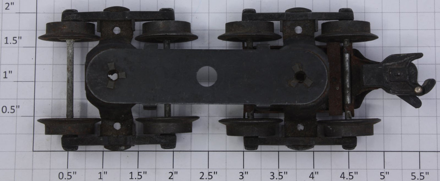 Lionel 480-100 O 8-Wheel Bar-End Depressed Flat Car Operating Coupler Trucks