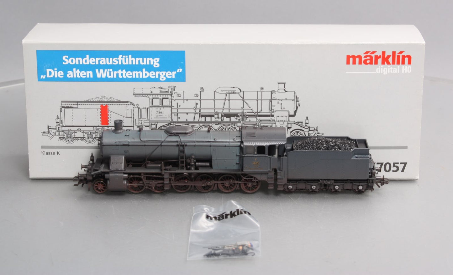 Marklin 37057 HO Custom Wurttemberg State Railways Klasse K Steam Loco & Tender LN/Box