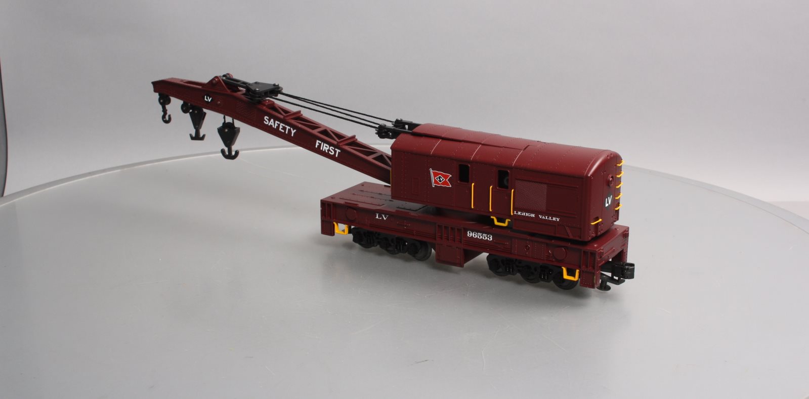 MTH 20-98221 O Gauge Lehigh Valley Crane Car #96553 NIB