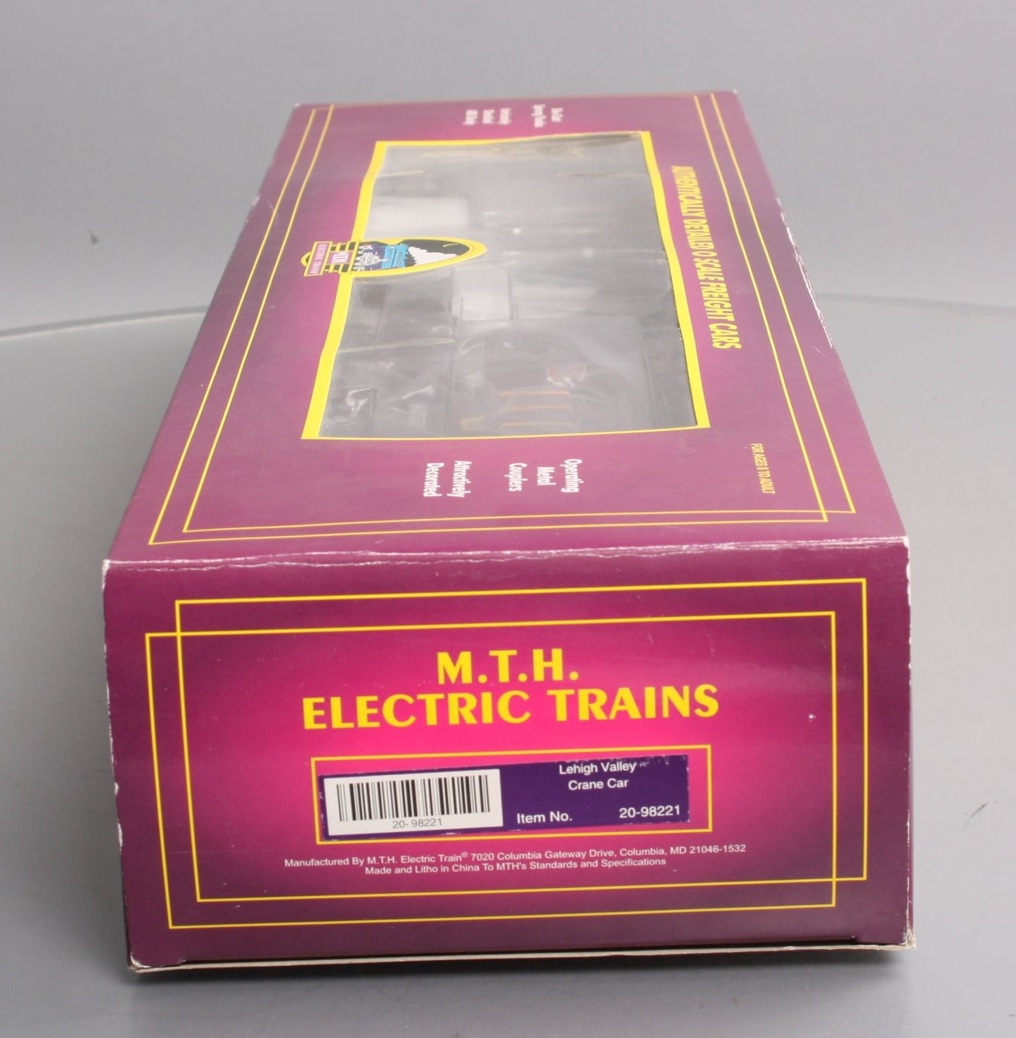 MTH 20-98221 O Gauge Lehigh Valley Crane Car #96553 NIB