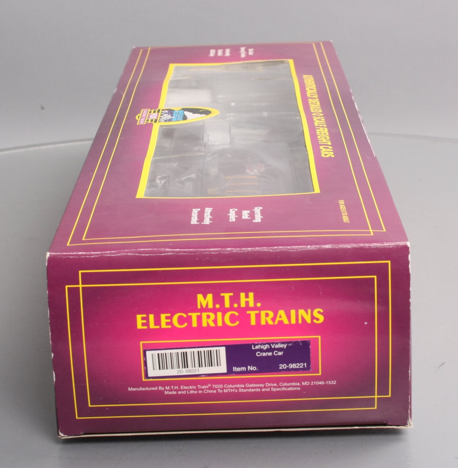MTH 20-98221 O Gauge Lehigh Valley Crane Car #96553 NIB